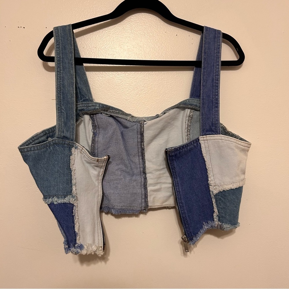 Nasty Gal • Denim patch work crop top - Picture 6 of 7